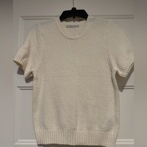 White Short Sleeve Abercrombie Knit Sweater